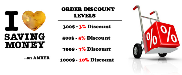 Discount levels on Amber Jewelry